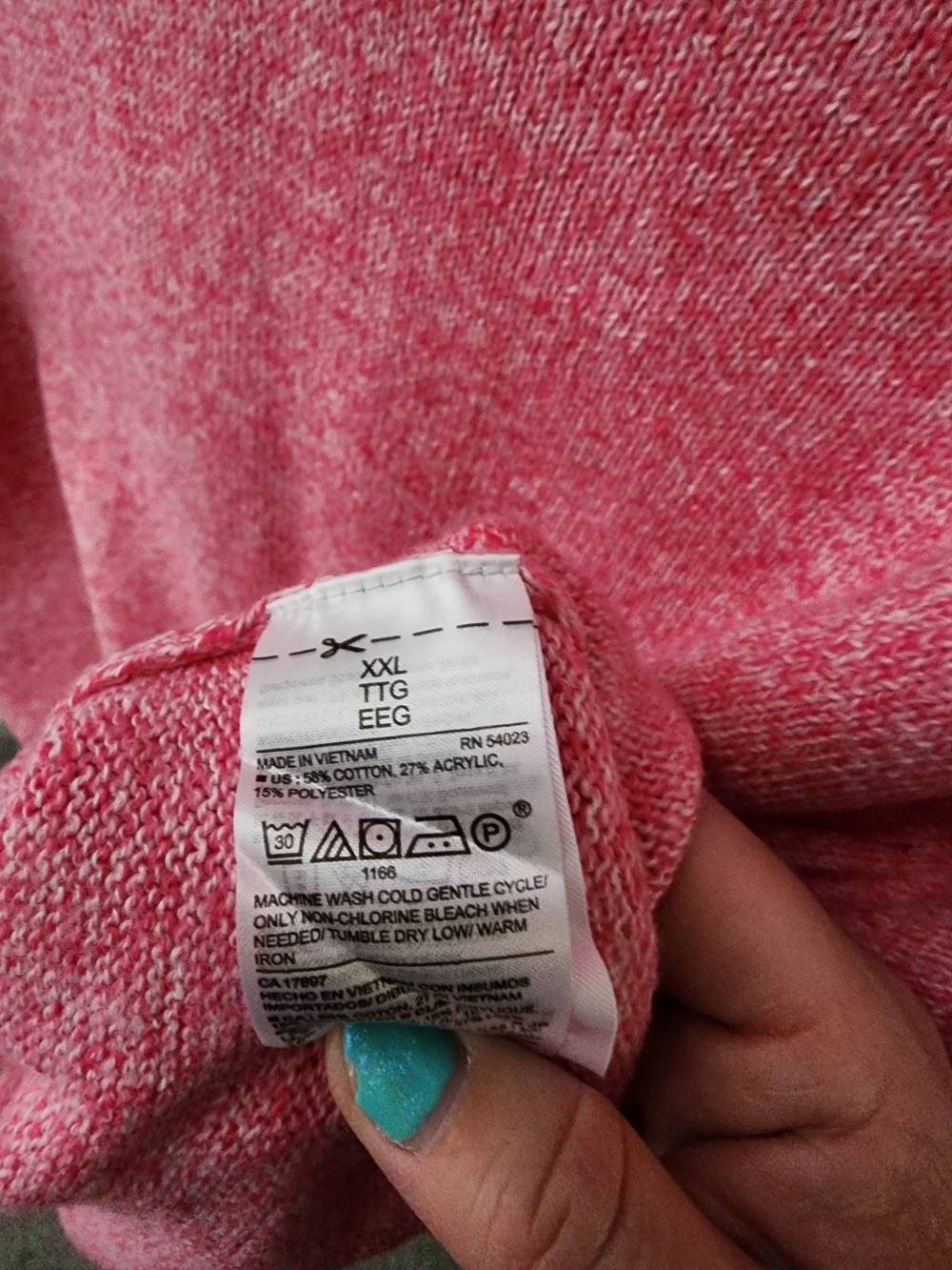 Old Navy Heathered Pink V-Neck Sweater - Picture 3 of 3
